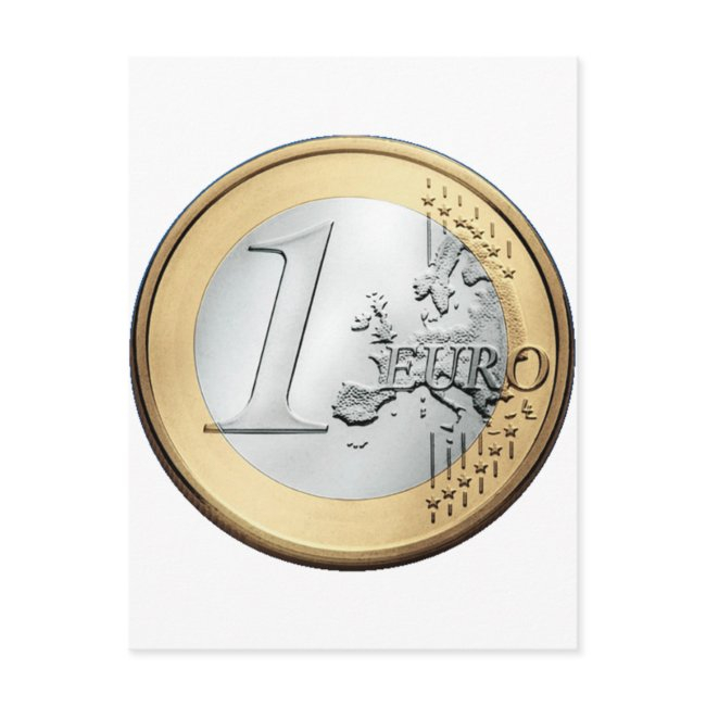 1 Euro Coin Postinvitations