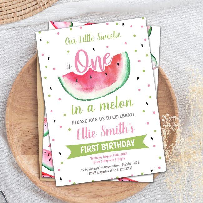 1st Summer Girl Party Invitations