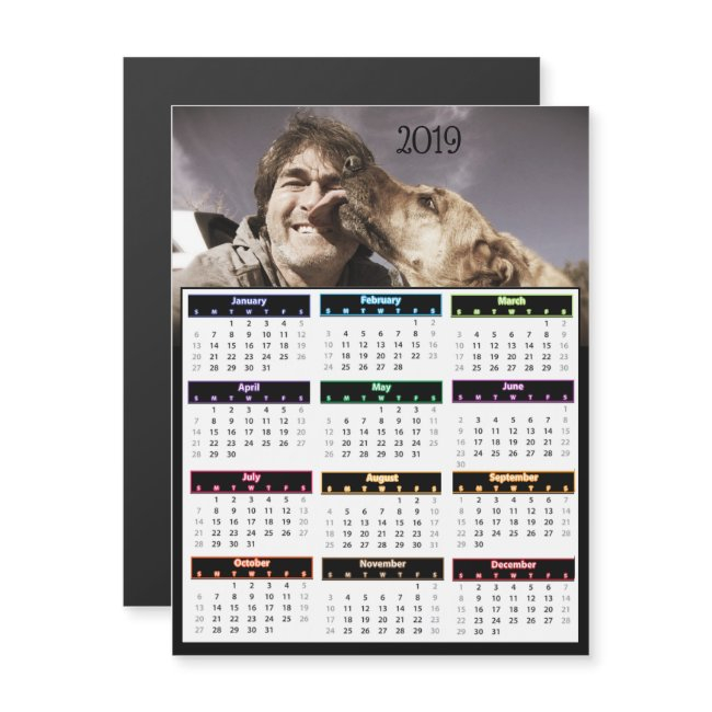 2019 Personalized Photo Mini Calendar Magnetic Invitation