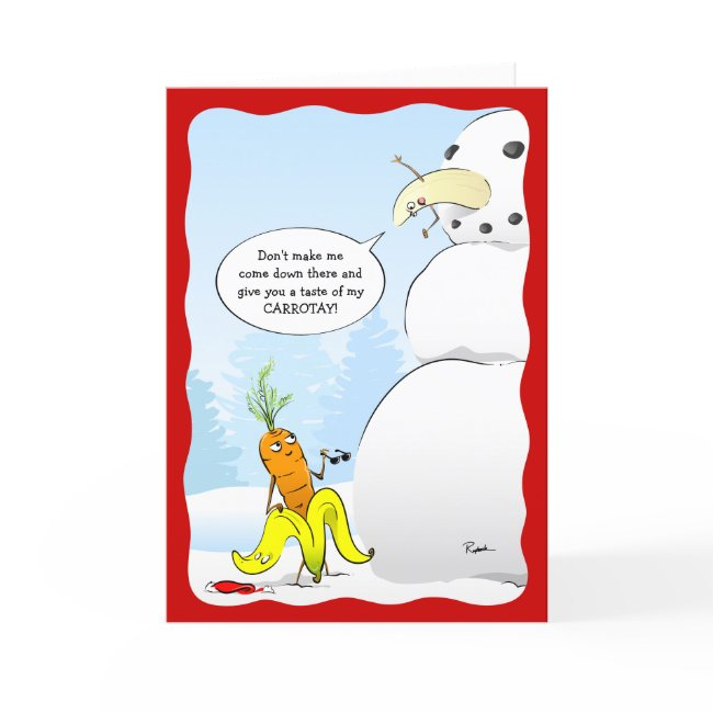 2023 Christmas Banana Karate Carrot Snowman Funny Holiday Invitations