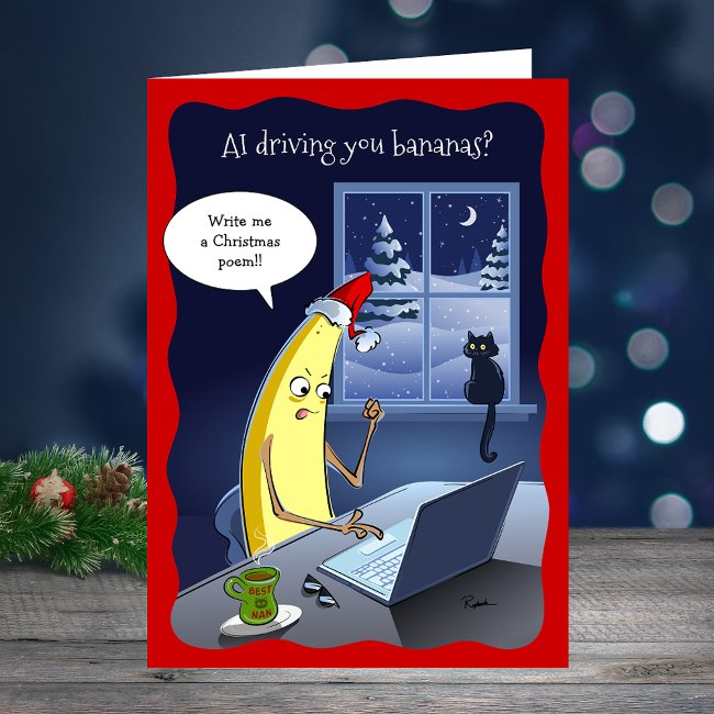 2025 Funny Banana Ai Christmas Holiday Invitations