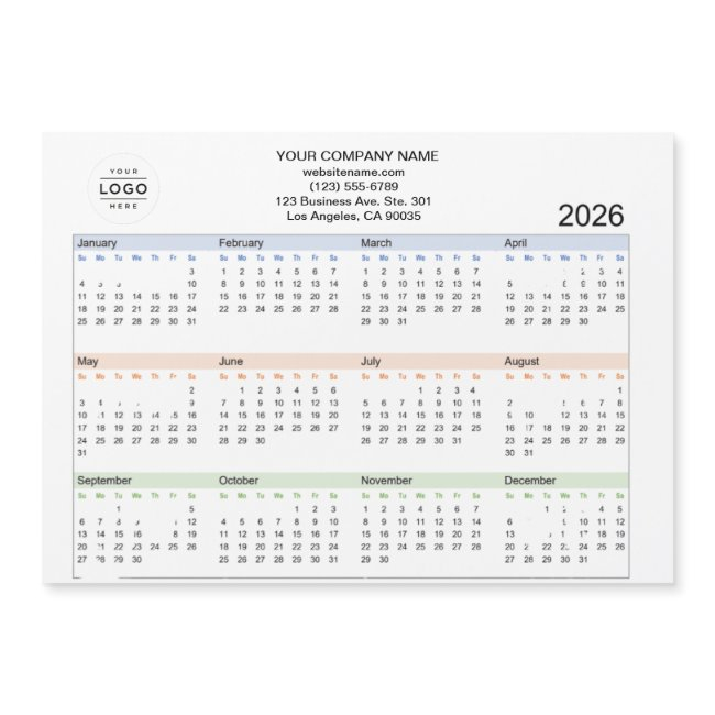 2026 Custom Company Logo Magnetic Calendar Invitations