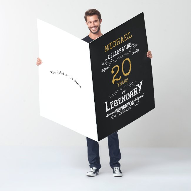 20th Birthday Custom Jumbo Legendary Funny Invitations
