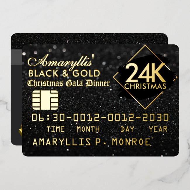 24k Black & Gold Credit Invitations Style Invitations