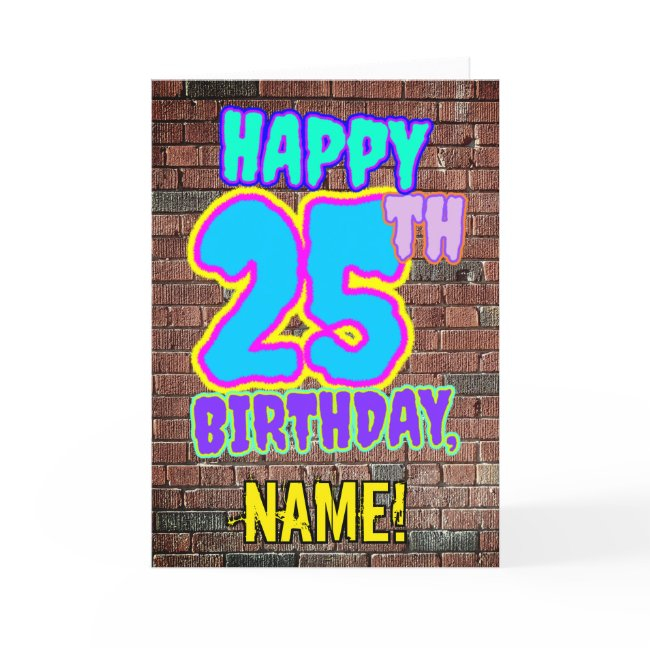 25th Birthday - Fun, Urban Graffiti Inspired Look Invitations
