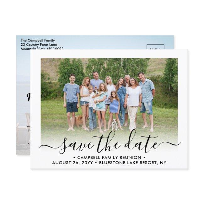2 Photo Family Reunion Party Script Save The Date Announcement Postinvitations