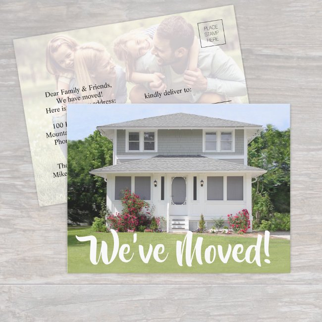 2 Photo We've Moved Script New Change Of Address Announcement Postinvitations