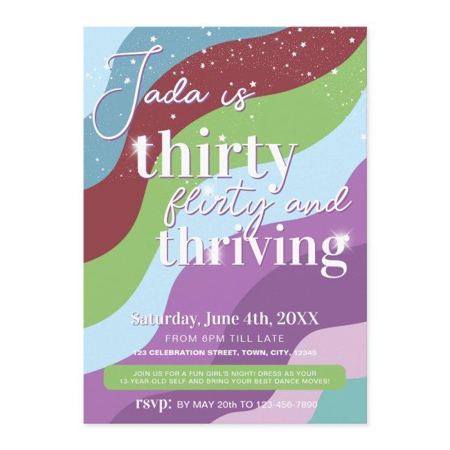 30th Birthday Invitation Thirty Flirty & Thriving