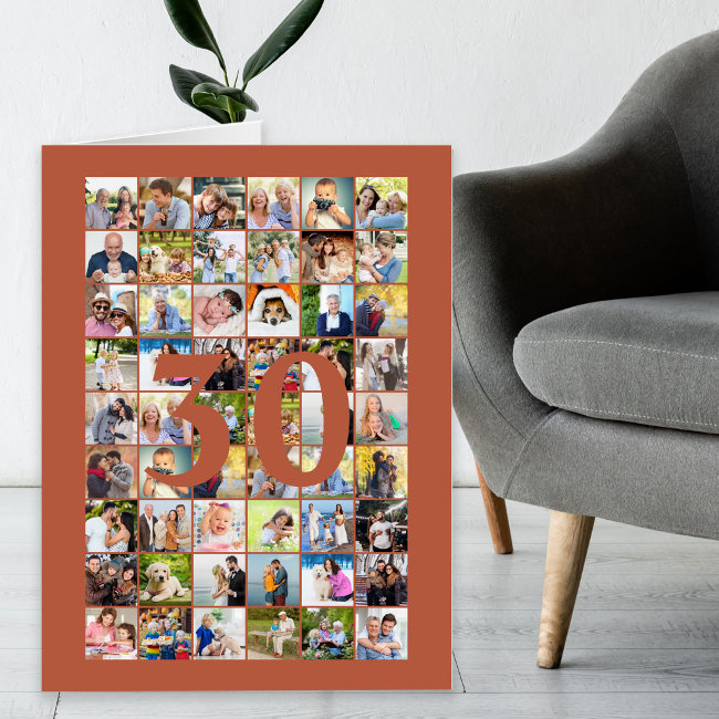 30th Or Any Age Photo Collage Giant Birthday Invitations