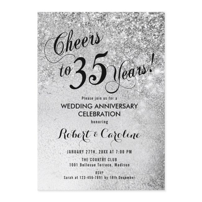 35th Wedding Anniversary Silver Invitation
