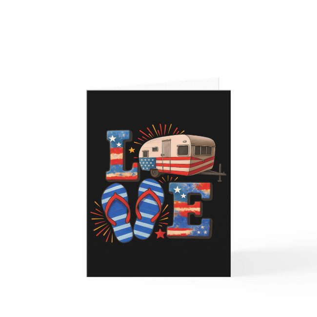 4th July Funny Camper Van Usa Flag Patriotic Campi Invitations