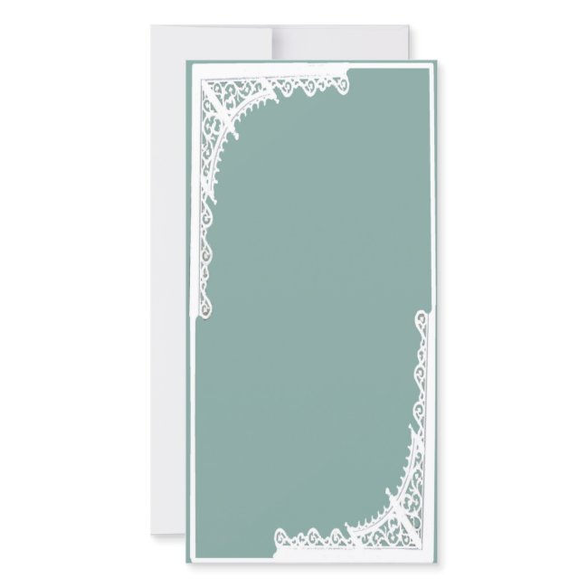 4x8 Wedding Invitation, Teal And White