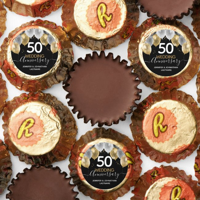 50th Anniversary Gold Balloons Reese's Peanut Butter Cups