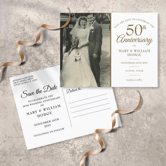 50th Anniversary Wedding Photo Save The Date Announcement Postinvitations