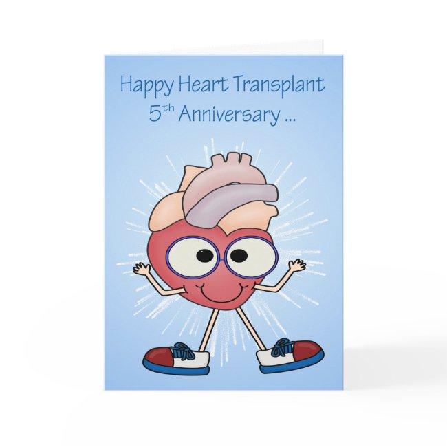 5th Anniversary Of Heart Transplant Greeting Invitations