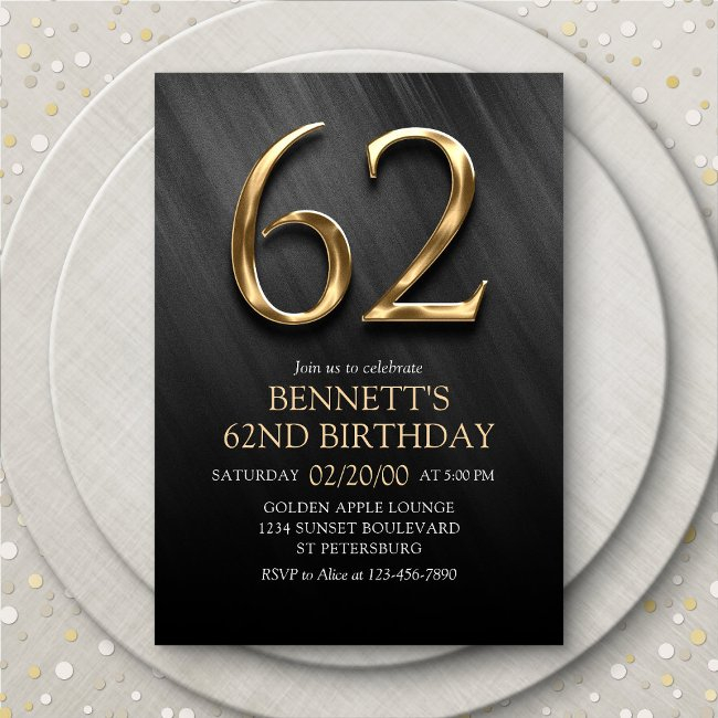 62nd Birthday Invitation