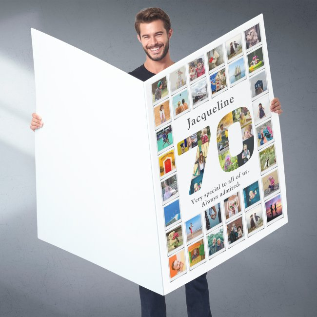 70th Birthday Family Photo Template Invitations