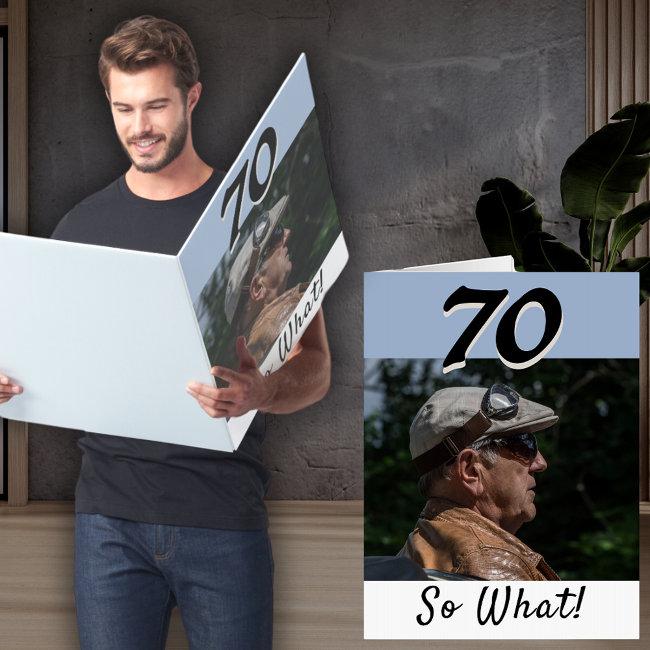70th Birthday Funny Positive Photo Giant Invitations