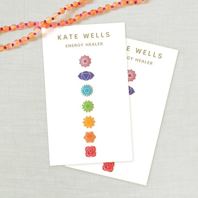 7 Chakras Kundalini Healer Rainbow Colors Business Invitations