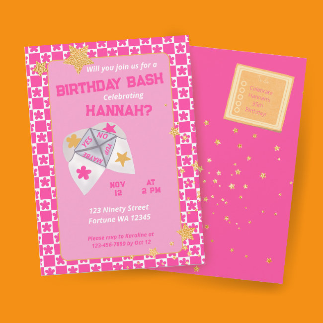 90s Throwback Cootie Catcher Birthday Party Invitation