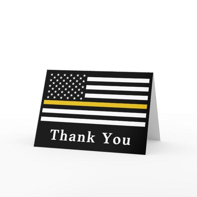 911 Dispatcher Personalized Thin Gold Line Thank You Invitations