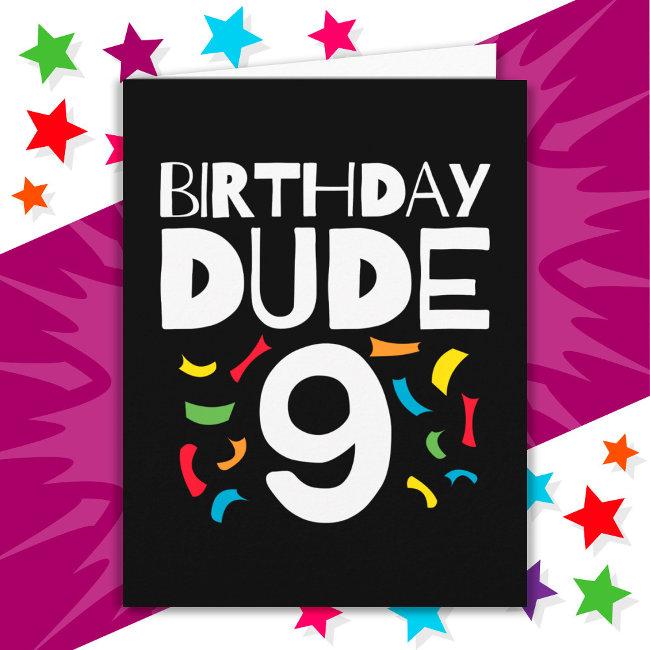 9th Birthday 9 Year Old Boy Party Birthday Dude 9 Invitations