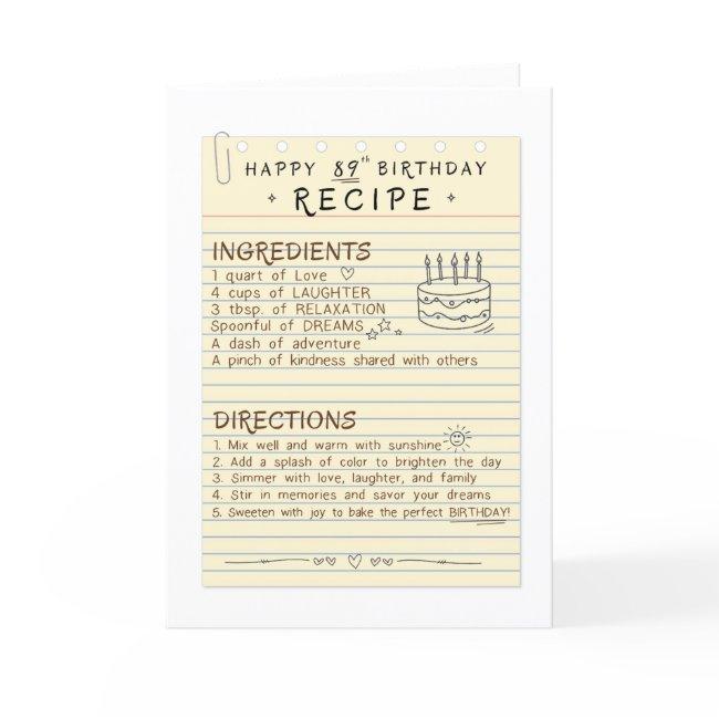 A 89th Birthday Invitations For Grandma