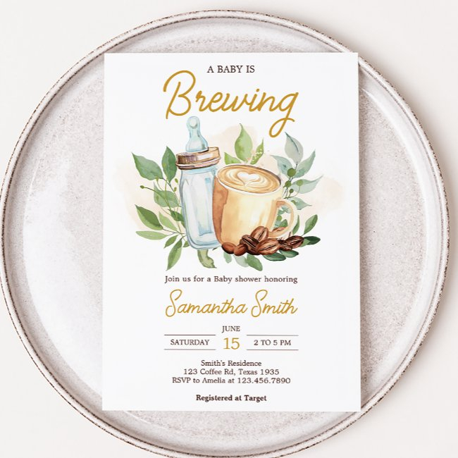 A Baby Is Brewing Coffee Baby Shower Invitation