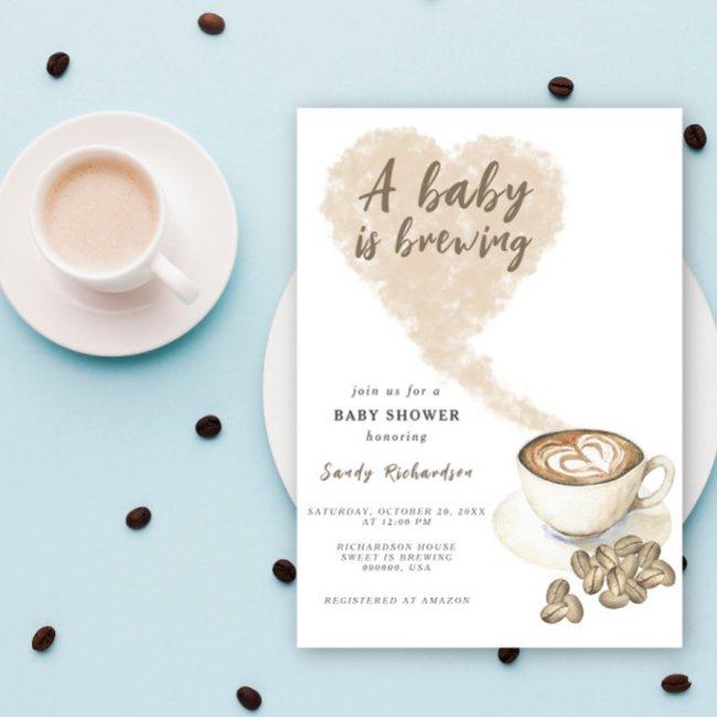 A Baby Is Brewing Coffee Baby Shower Invitation