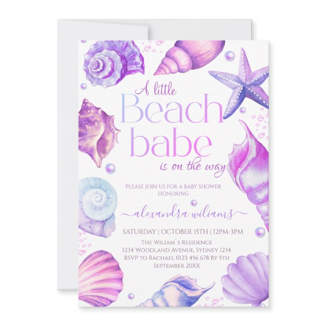 A Little Beach Babe Baby Shower Invitation