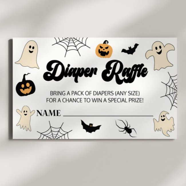 A Little Boo Halloween Baby Shower Diaper Raffle Enclosure Invitations