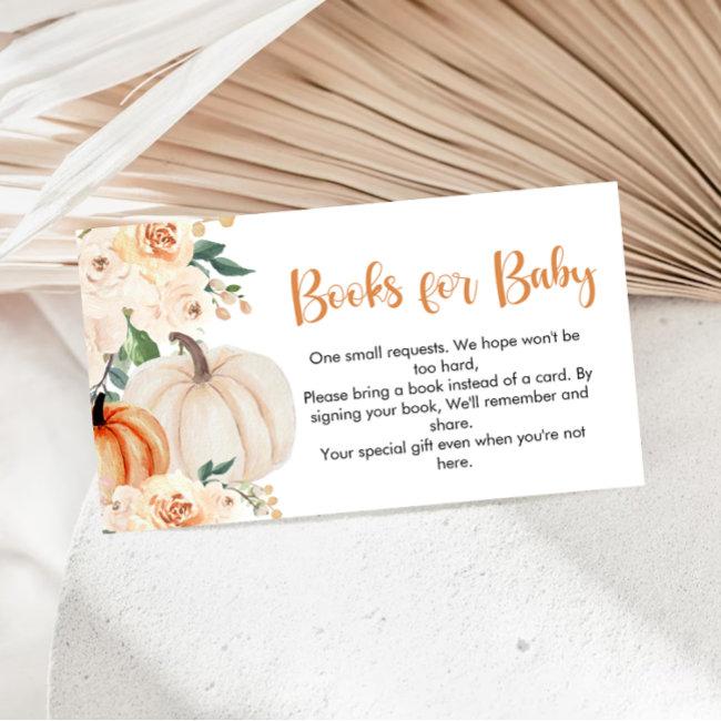 A Little Pumpkin Baby Shower Book Request Enclosure Invitations