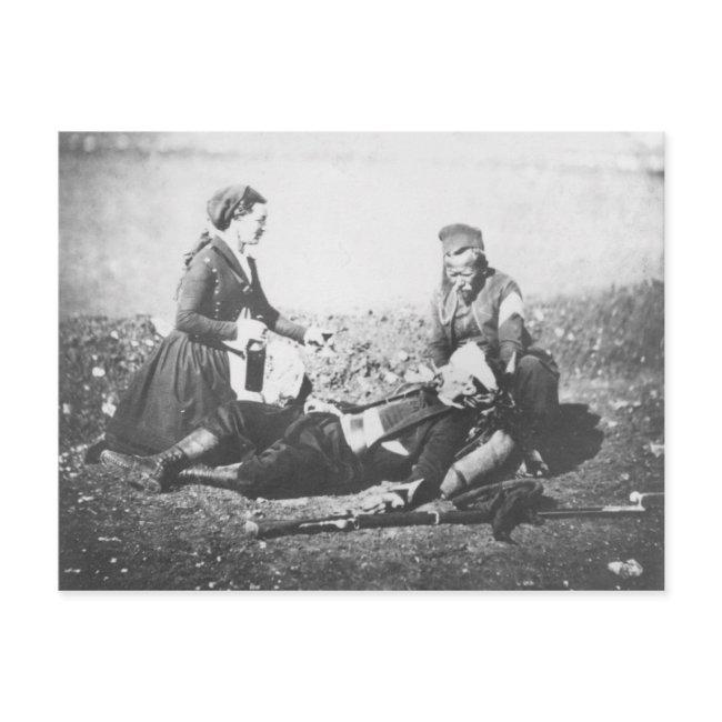 A Nurse Tending A Wounded Man Postinvitations