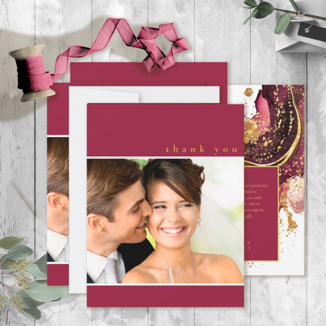 Abstract Sparkling Wedding Wine Red Id1018 Thank You Invitations