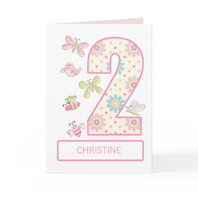 Add A Name, 2nd Birthday With Bugs And Butterflies Invitations