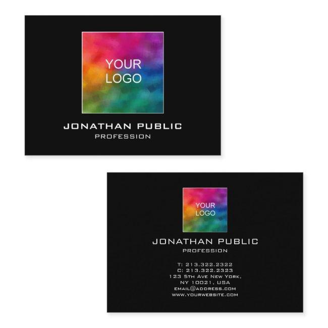 Add Your Own Logo Here Modern Business Invitations Black
