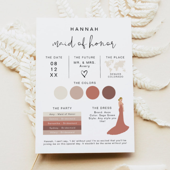 Adella Edgy Modern Editable Bridesmaid Info Invitations