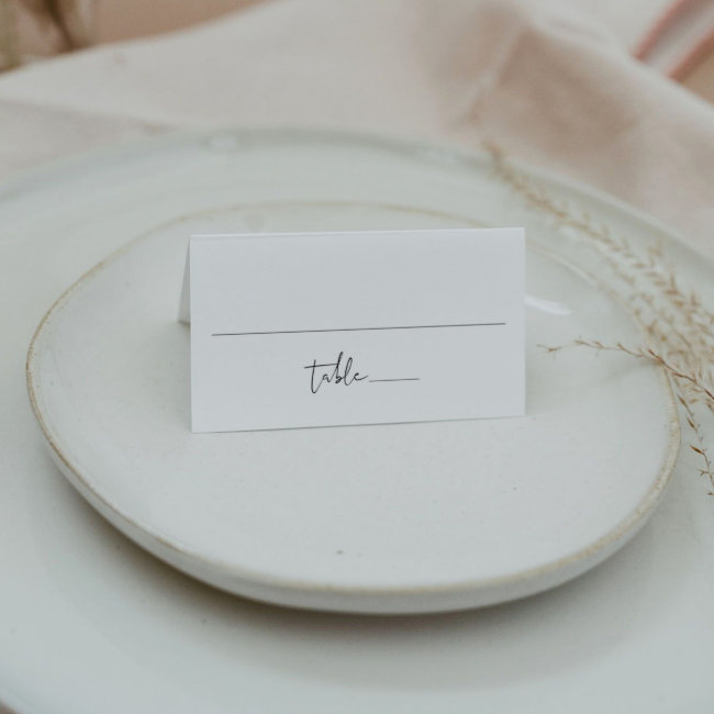 Adella Edgy Modern Minimalist Simple Guest Name Place Invitations
