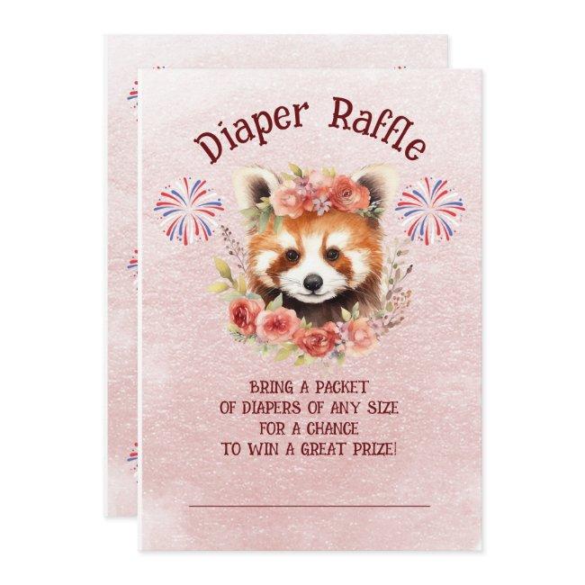 Adorable Red Panda Bear Diaper Raffle Invitation