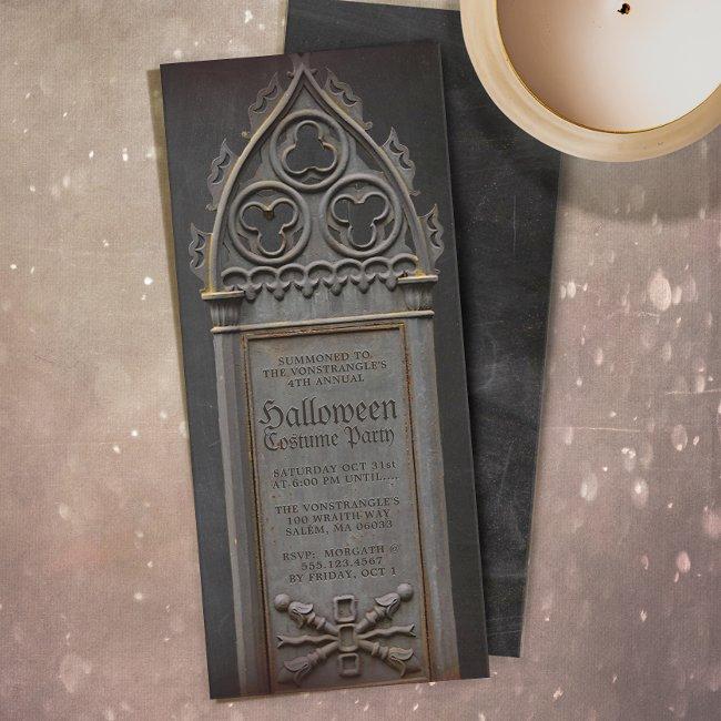 Adult Halloween Party Cemetery Tombstone Invitation