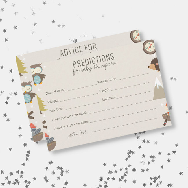 Adventure Neutral Predictions Advice Baby Shower Enclosure Invitations