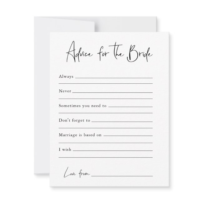 Advice For The Bride | Bridal Shower Invitations