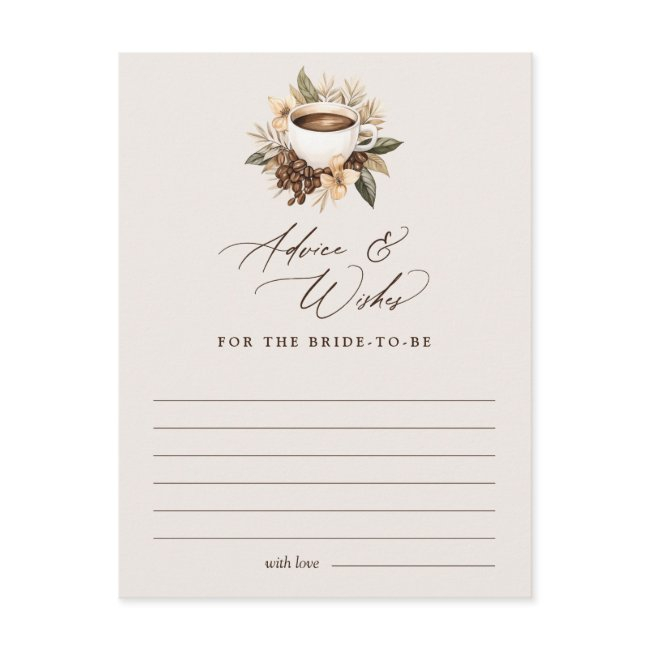 Advice & Wishes Floral Coffee Bridal Shower Game Postinvitations