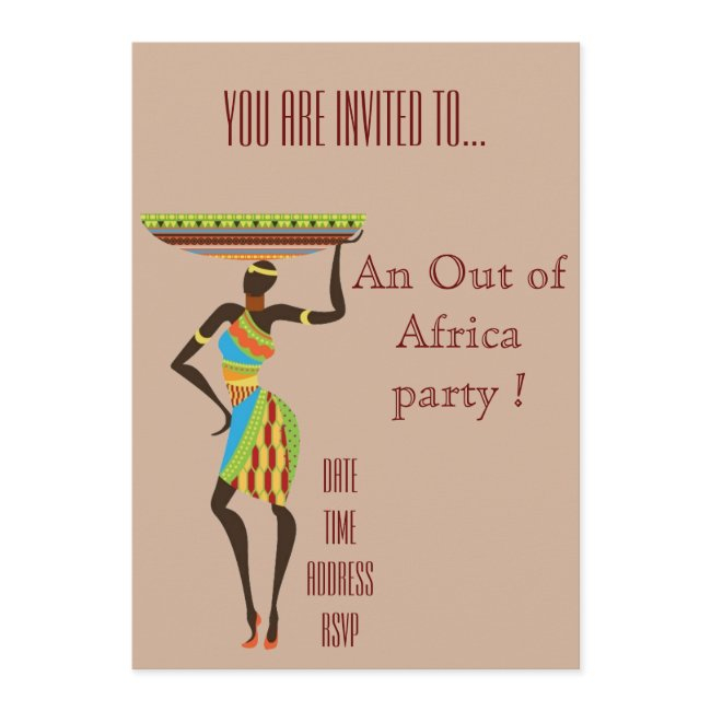 African Themed Out Of Africa Party Invitation