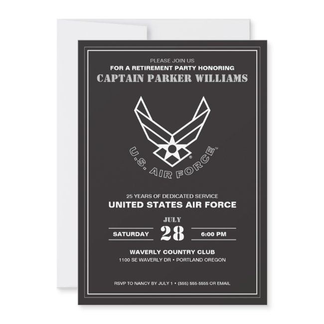 Air Force Logo - Black Invitation