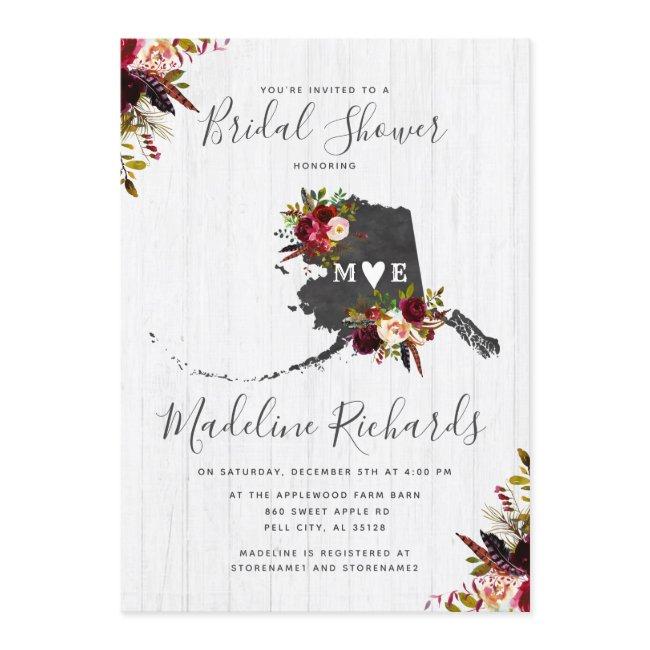 Alaska State Destination Bridal Shower Invitation