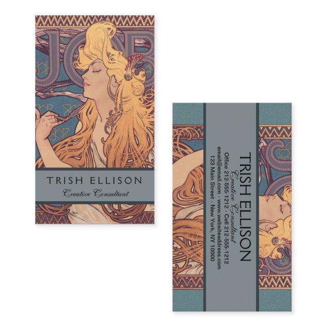 Alfonse Mucha Job Art Nouveau Woman Business Invitations