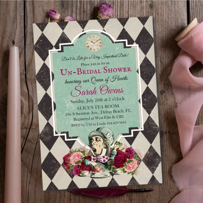 Alice In Wonderland Bridal Shower Invitation