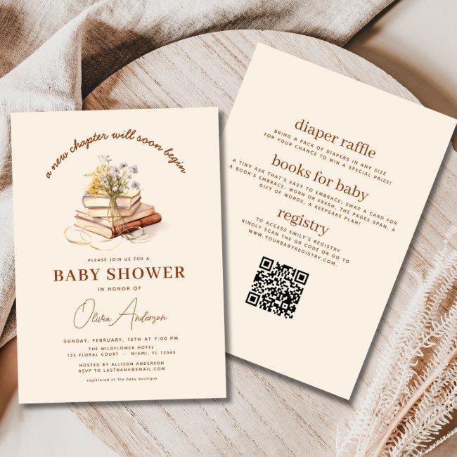 All In One Book New Chapter Begins Baby Shower Invitation