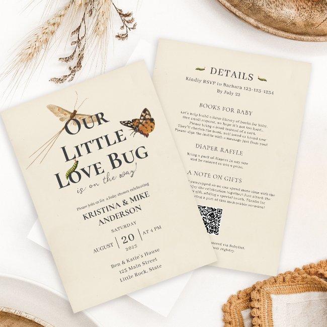 All In One Little Love Bug Baby Shower Invitation